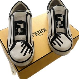 Fendi Leather printed Sneakers